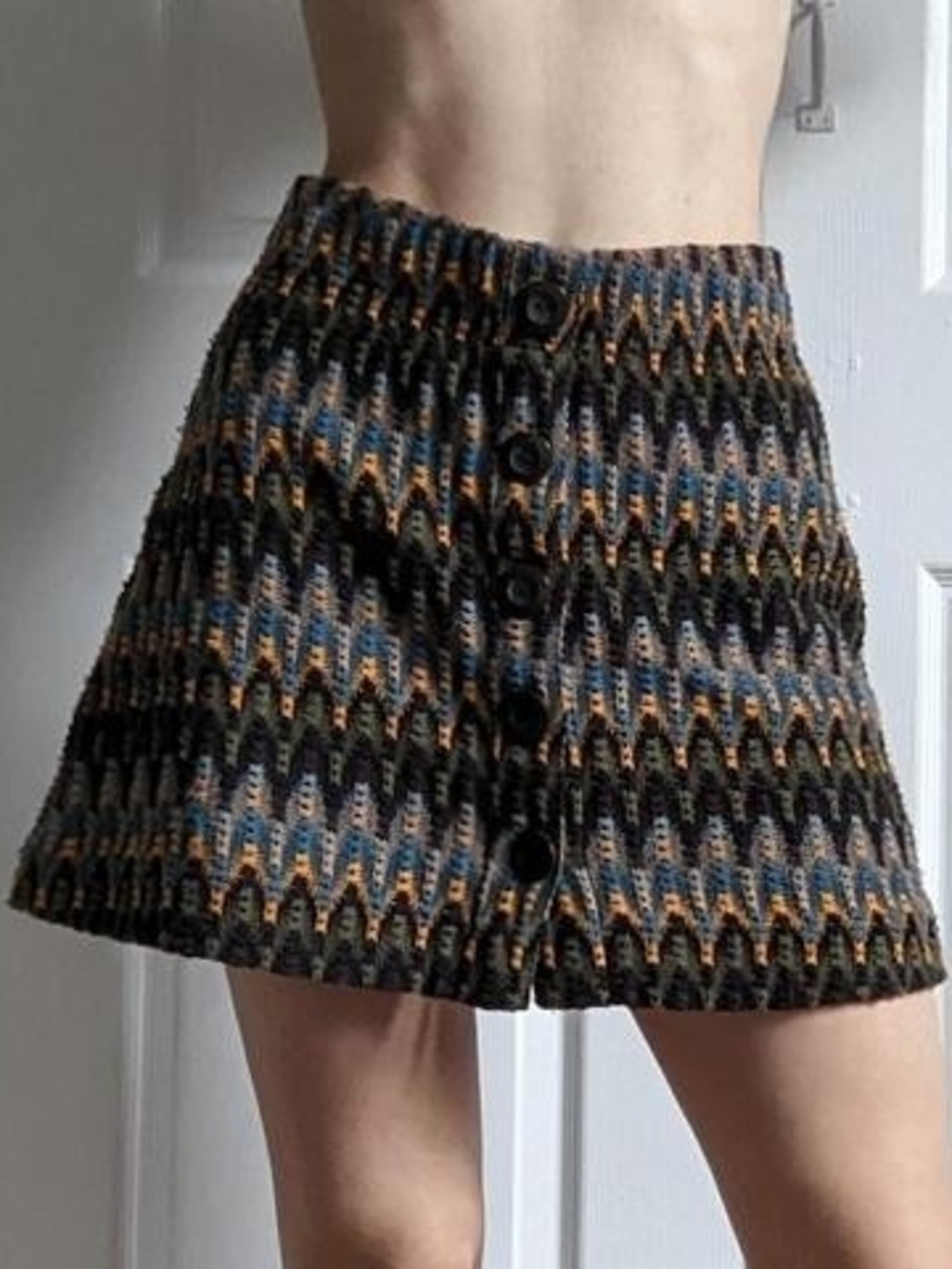 Free People Multicolor Knit Mini Skirt Size M